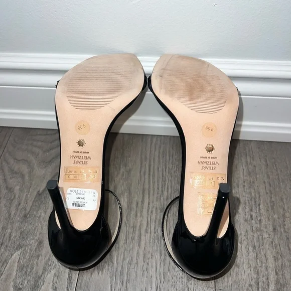 Stuart Weitzman Nudistcurve Black Patent Heels - Picture 7 of 8